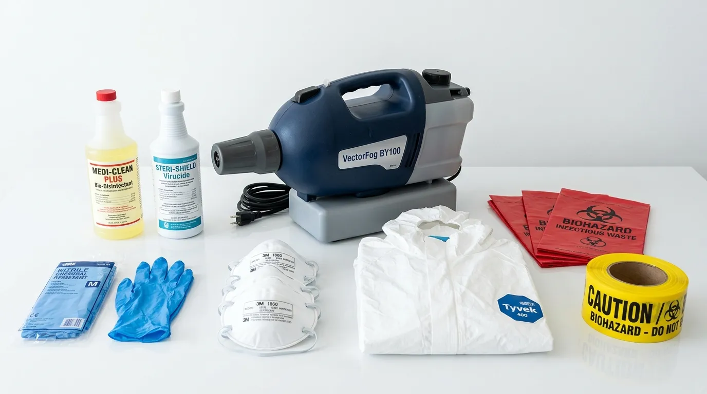 Professional biohazard remediation crew working in Saint Michael