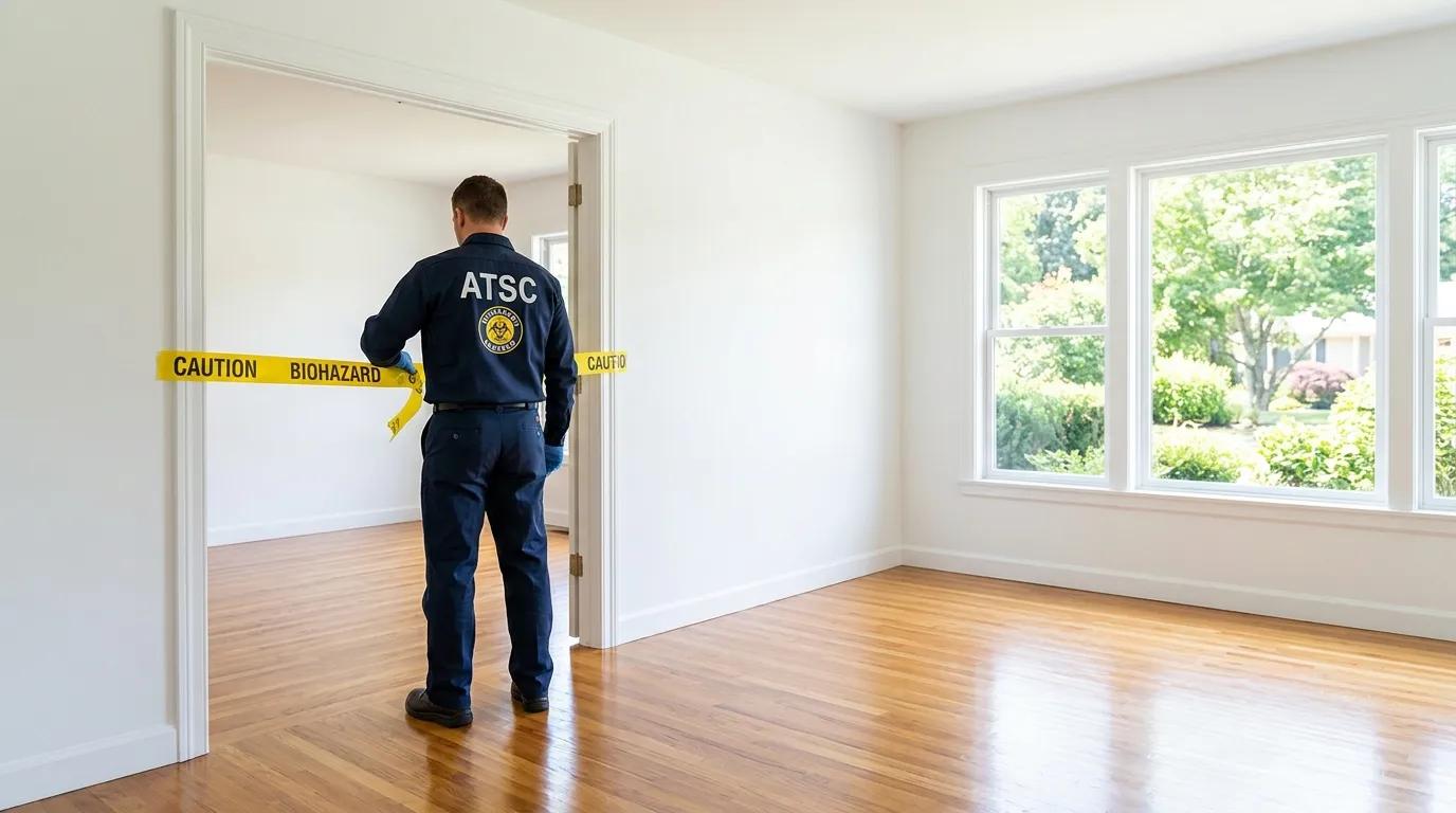 Certified biohazard cleanup crew performing Trauma Scene Cleanup in Saint Michael